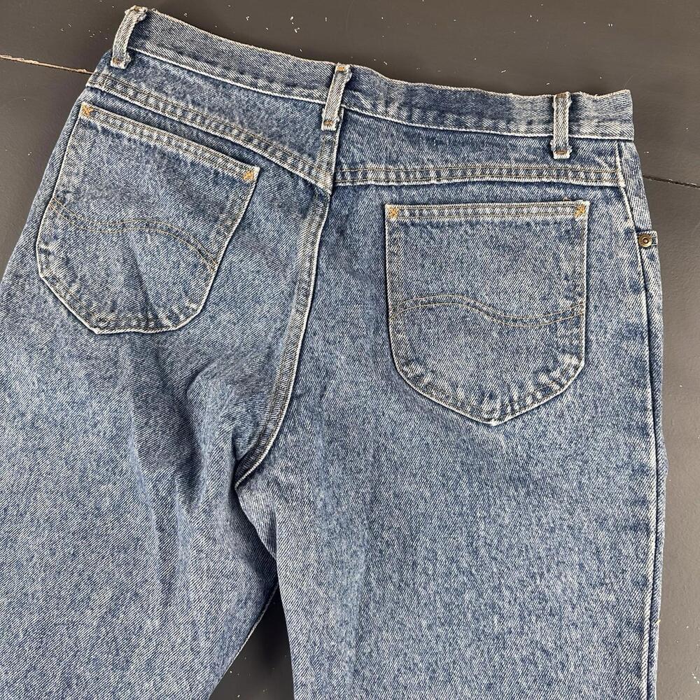 VTG Lee Storm Riders Jeans Mens 33x32 Blue Acid Stone Wash Union Made USA - Picture 9 of 9